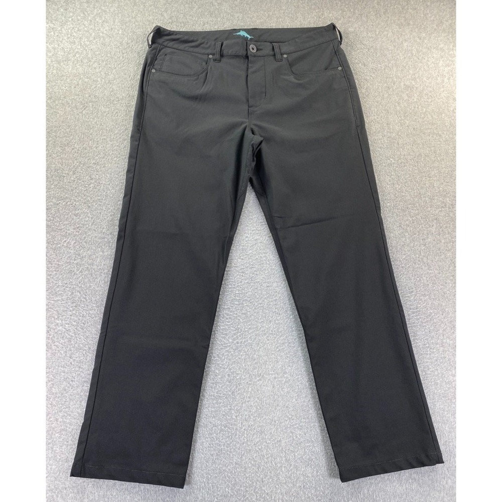 Tommy Bahama Men's Tech Chino Pants Size 35x32 Black Straight Leg Stretch Pocket
